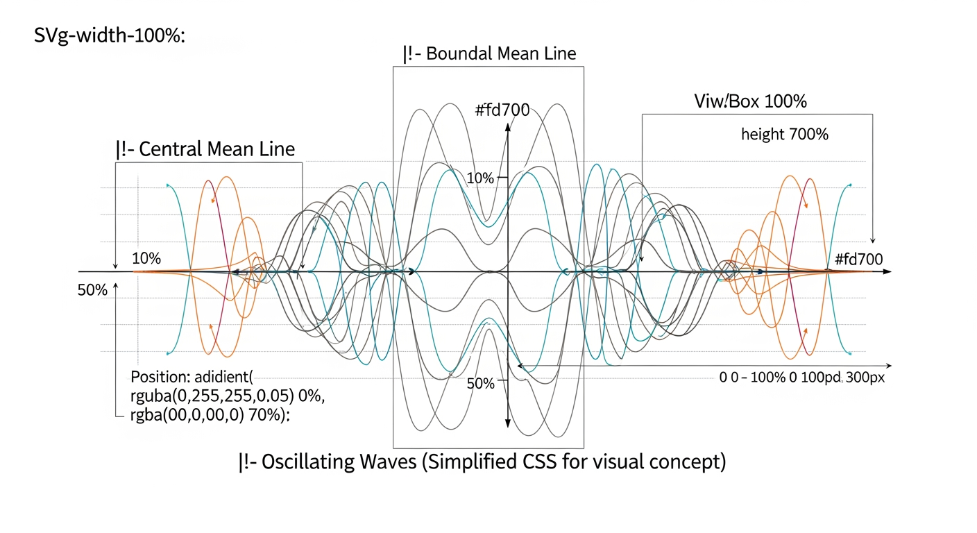 Conceptual illustration of implied volatility oscillating between hard boundaries and reverting to its mean
